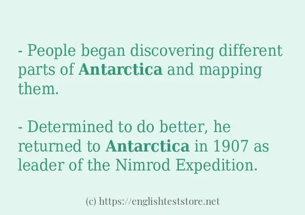 antarctica example in sentences