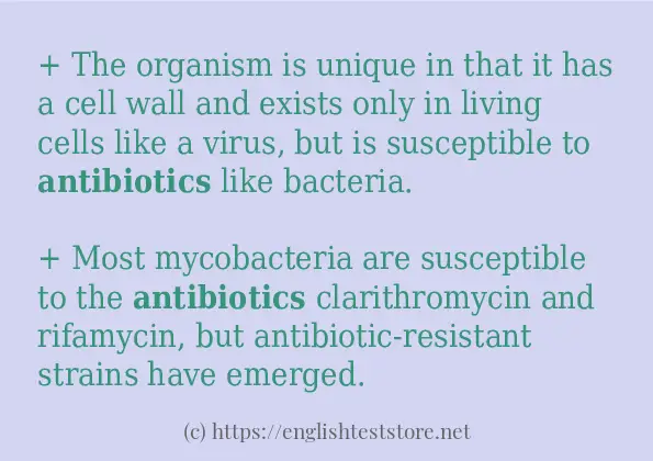 antibiotics some example sentences