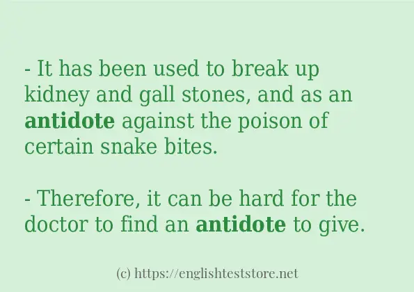 antidote in-sentences