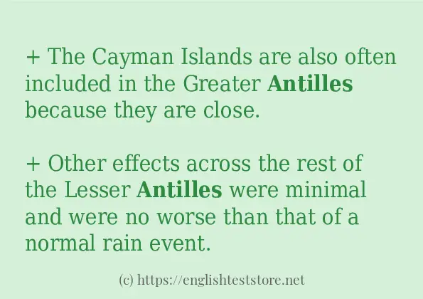 antilles - some sentence examples