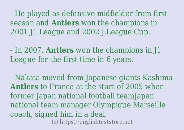 antlers example in sentences