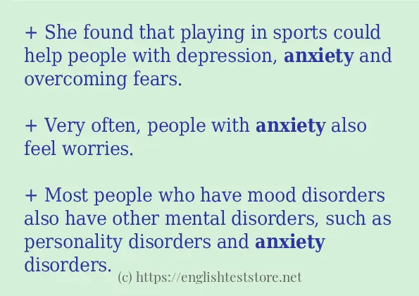 anxiety - some sentence examples