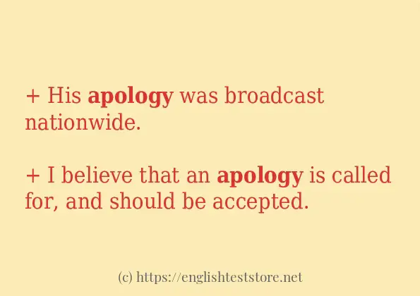 apology some example sentences