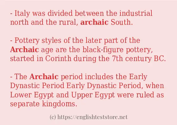 archaic - sentence examples