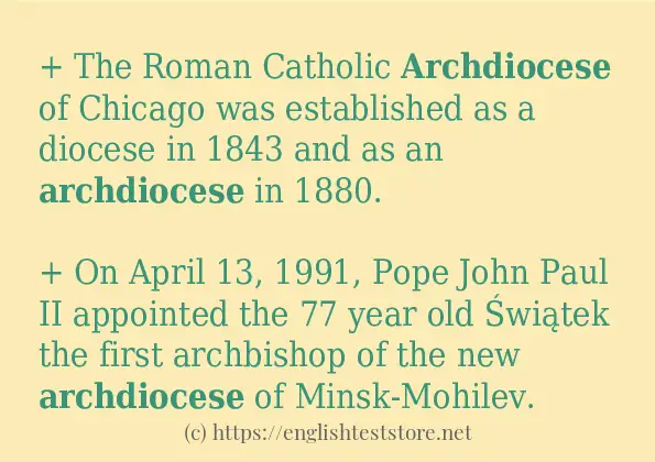 archdiocese - some sentence examples