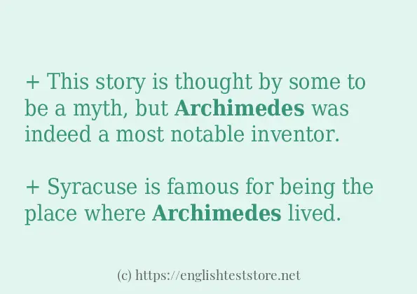 archimedes in-sentences