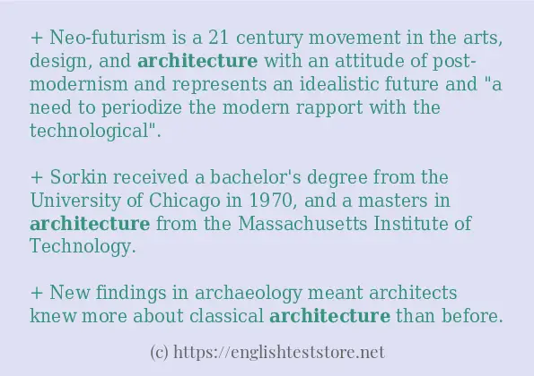 architecture example in sentences