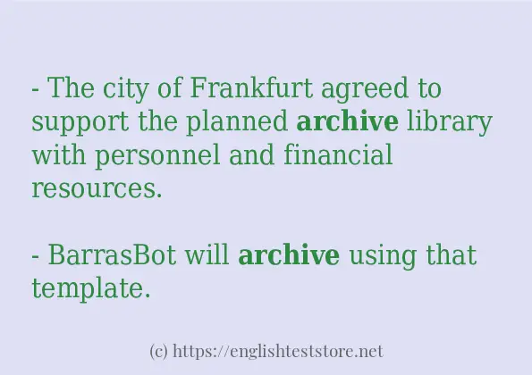archive - example sentences
