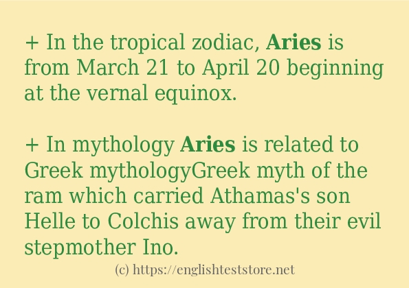 aries use in-sentences