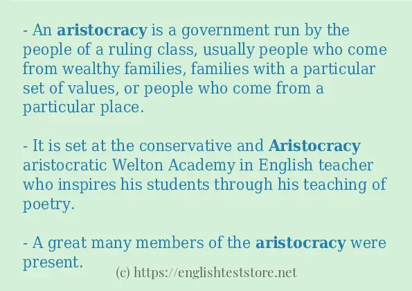 aristocracy - sentence examples