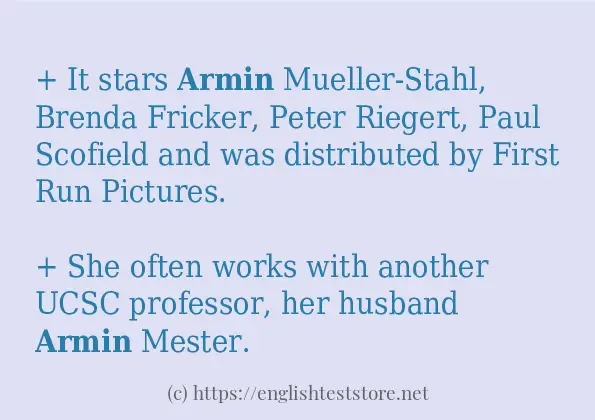 armin - sentence examples