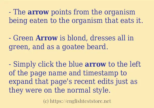 arrow example in sentences