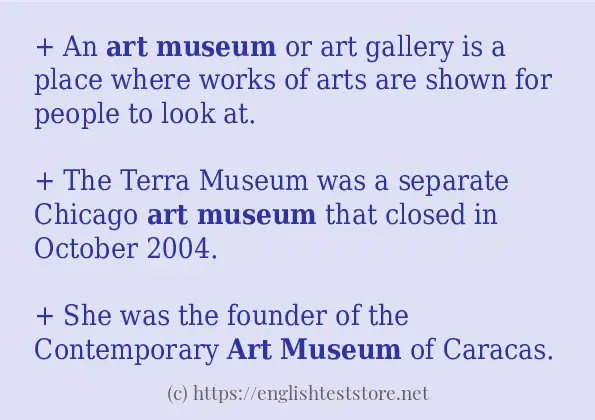 art museum use in-sentences