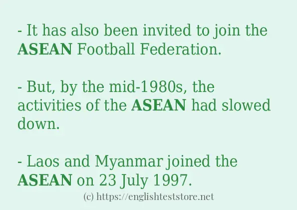 asean - some sentence examples