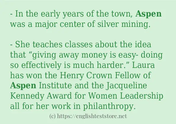 aspen in sentences?