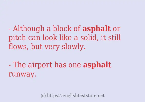 asphalt use in sentences