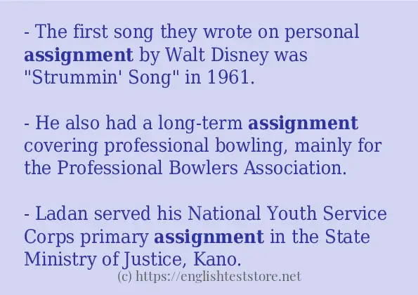 assignment some ways to use