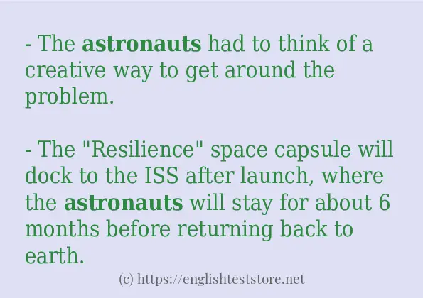 astronauts how to use in sentences