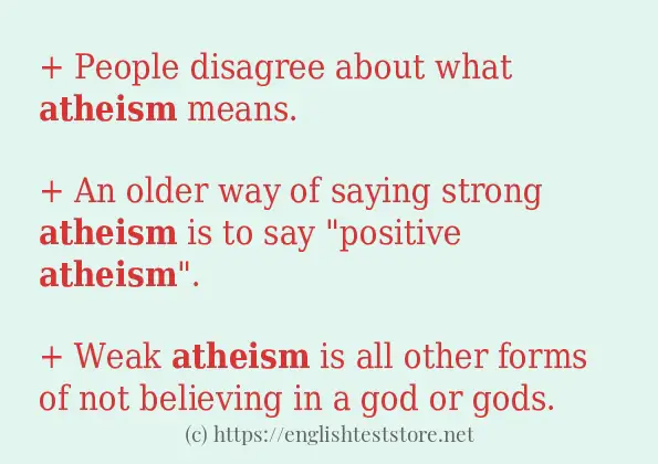 atheism use in-sentences