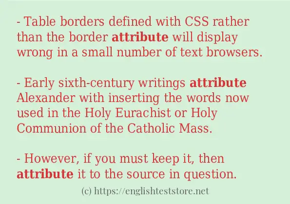 attribute - some sentence examples