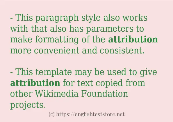 attribution - sentence examples