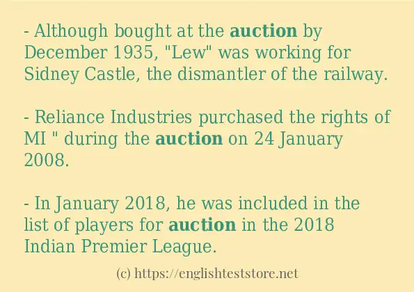 auction in sentences?