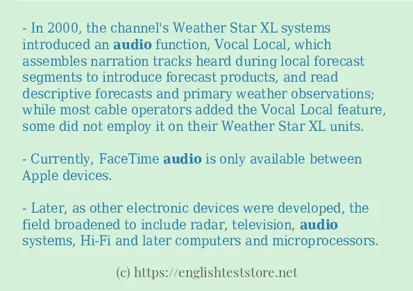 audio - sentence examples