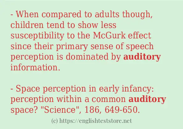 auditory how to use in sentences