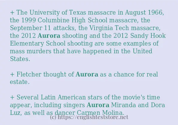 aurora in sentences? aurora in sentences?