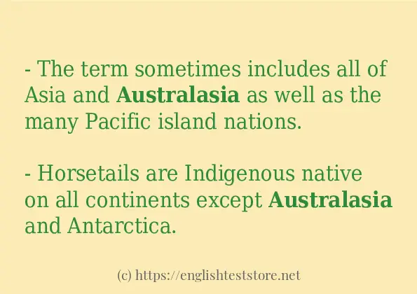 australasia - some sentence examples