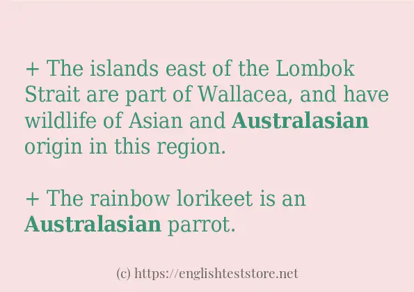 australasian in sentences? australasian in sentences?