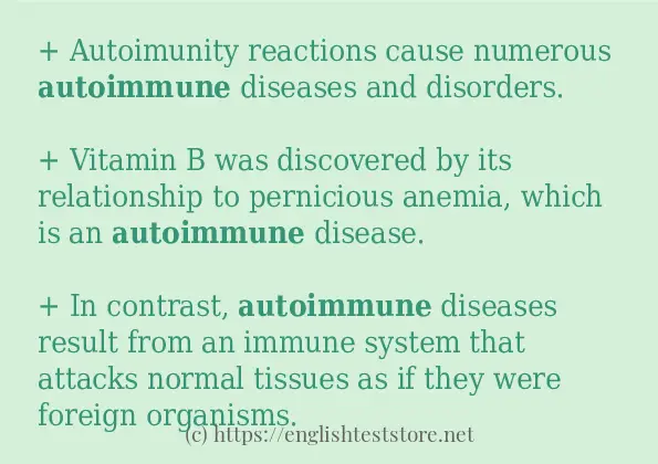 autoimmune use in sentences