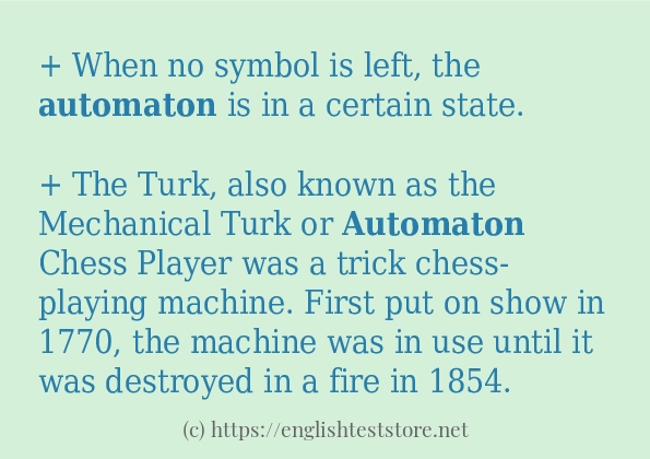 automaton some example sentences automaton some example sentences