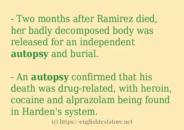 autopsy some example sentences