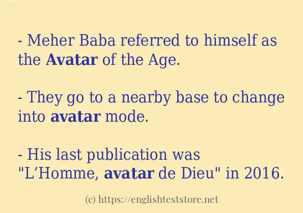 avatar in sentences?