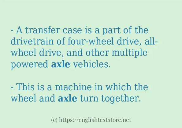 axle - sentence examples