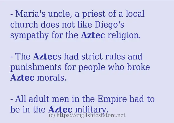 aztec - some sentence examples