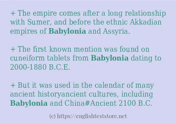 babylonia in sentences?