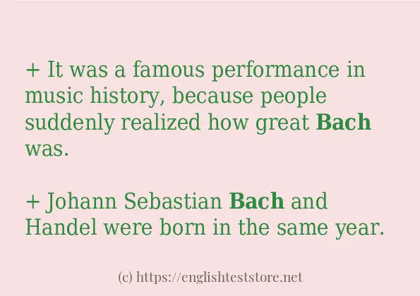 bach - example sentences