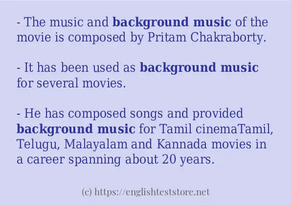 background music in sentences? background music in sentences?