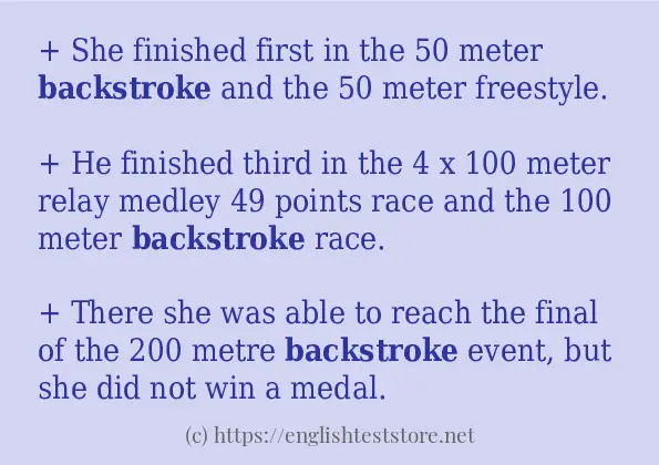 backstroke how to use in sentences