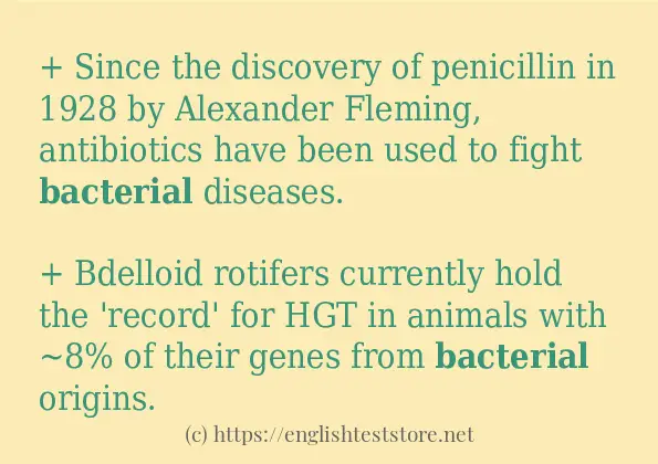 bacterial some example sentences