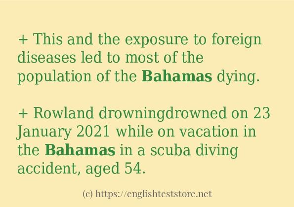 bahamas how to use in sentences