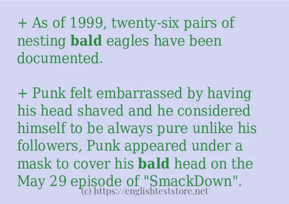 bald - some sentence examples