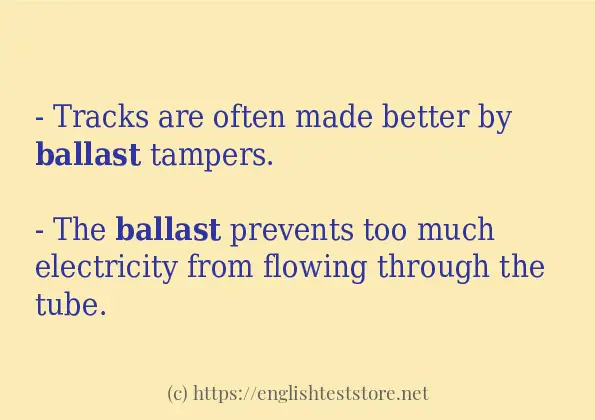 ballast - example sentences