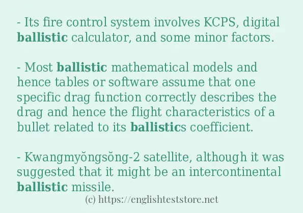 ballistic - example sentences