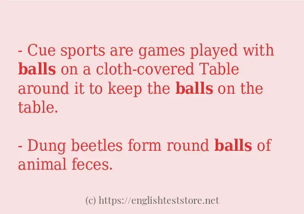 balls in sentences?