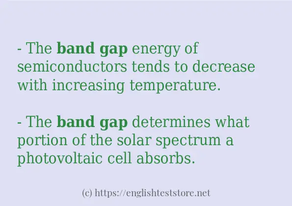 band gap example in sentences