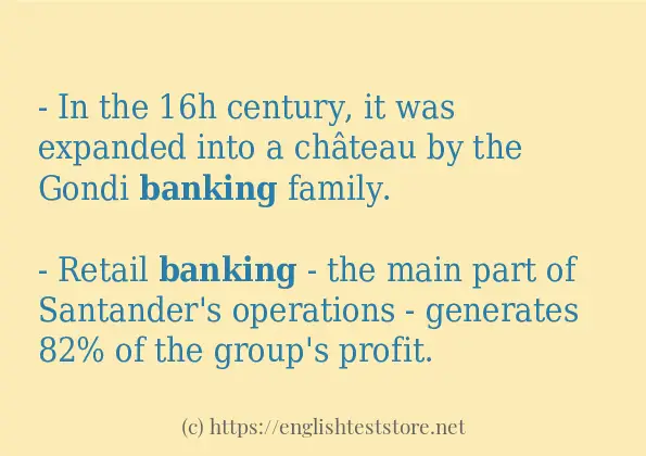 banking in sentences?