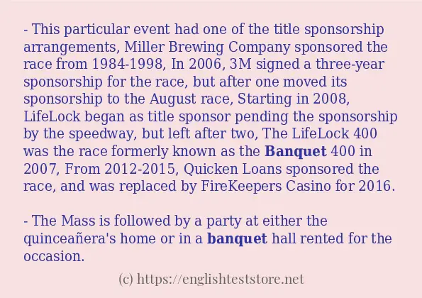 banquet use in-sentences